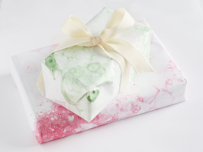 Paint and Soap Bubble Wrapping Paper