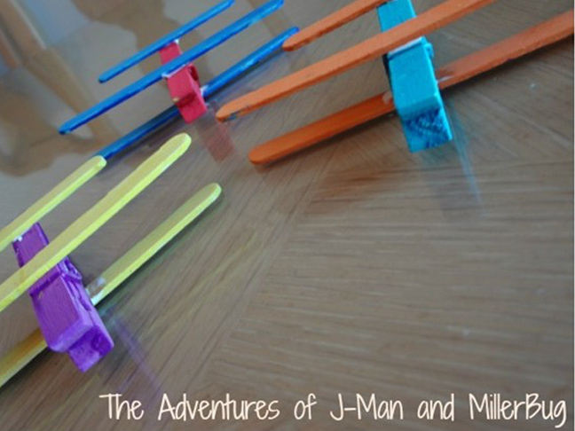 Clothespin Airplane Magnet Craft