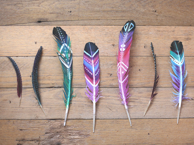 DIY Painted Feathers