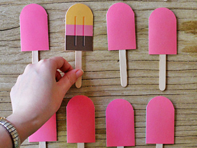 Paper Popsicle Memory Game