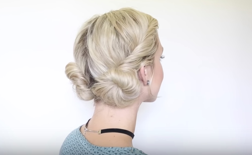 The Double-Bun Twist Updo