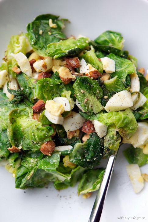 Brussels Sprouts & Hard Boiled Egg Chop Salad