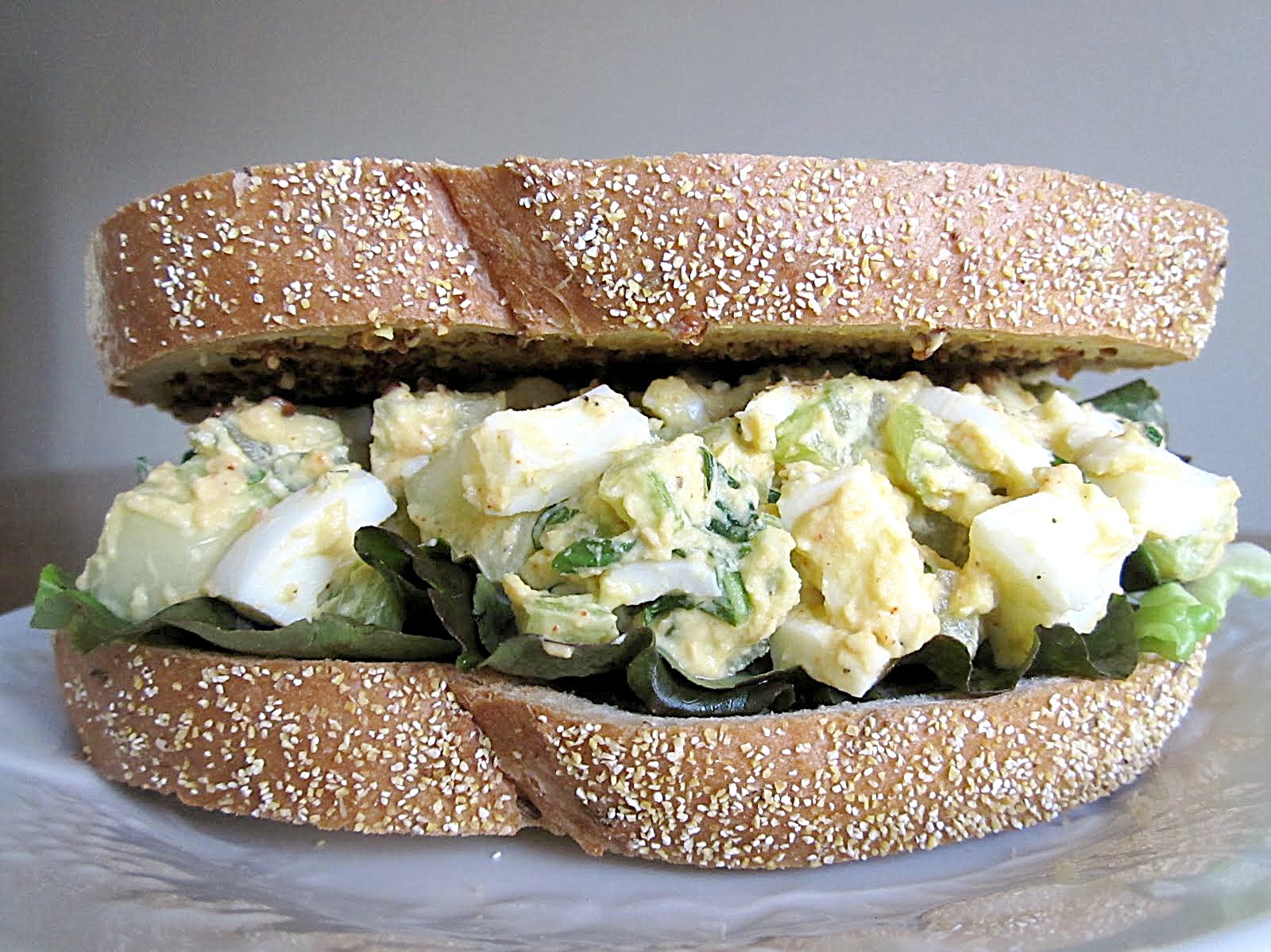Basil Cucumber Egg Salad Sandwich