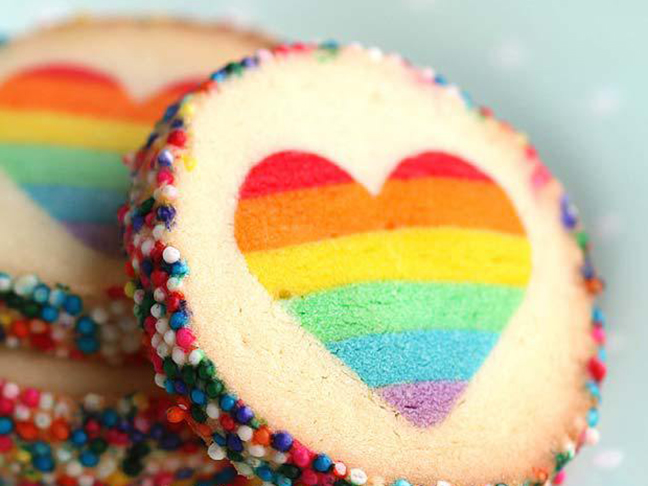 Rainbow Heart Cookies