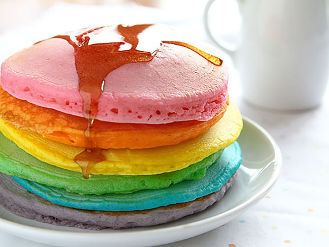 Perfect Rainbow Pancakes