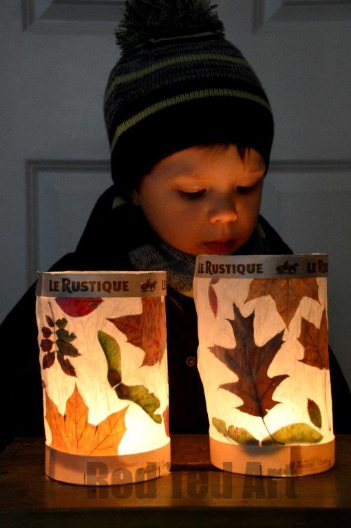 DIY Fall Leaf Lanterns