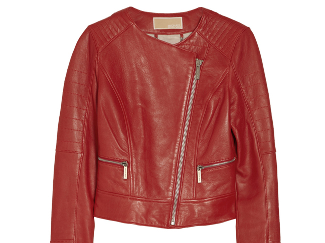 MICHAEL Michael Kors Leather Biker Jacket