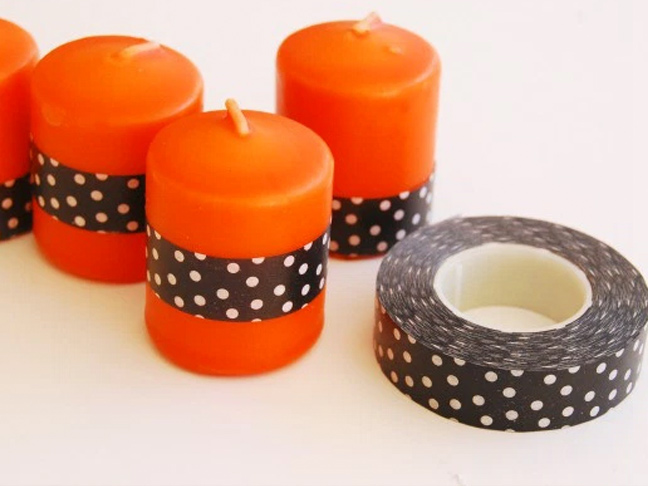 Washi Tape Halloween Candles