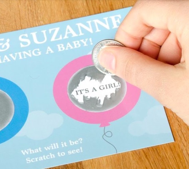 DIY Scratch Off Gender Reveal Card