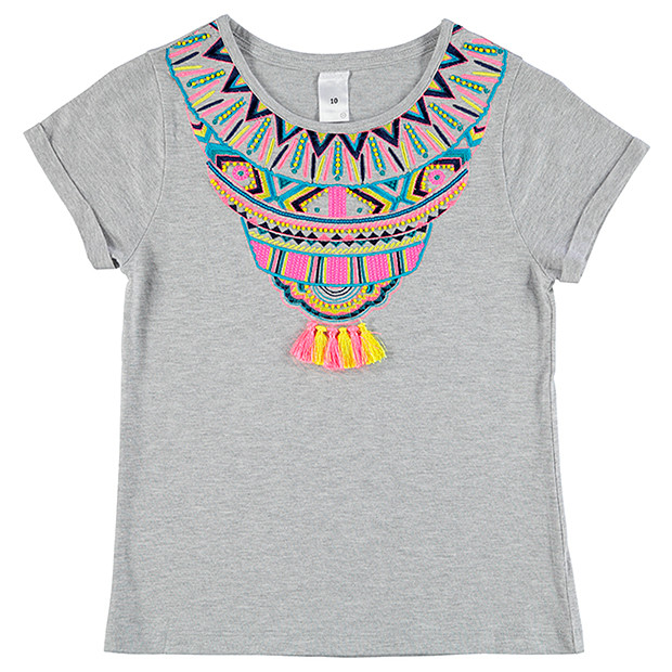 Embroidered colour-pop tee