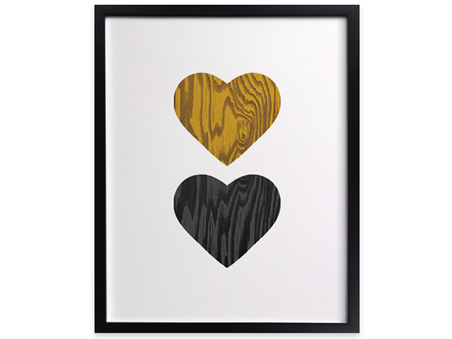 Wood Grain Hearts