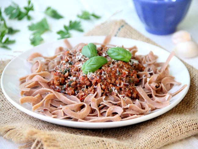 Turn bolognese on it's head by using turkey mince