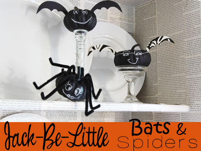 Halloween DIY: Jack-be-Little Spiders and Bats