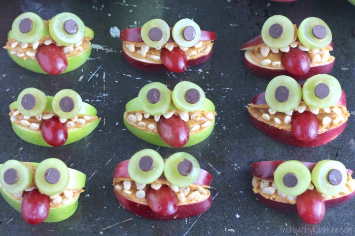 Lunch Box Apple Monster Faces