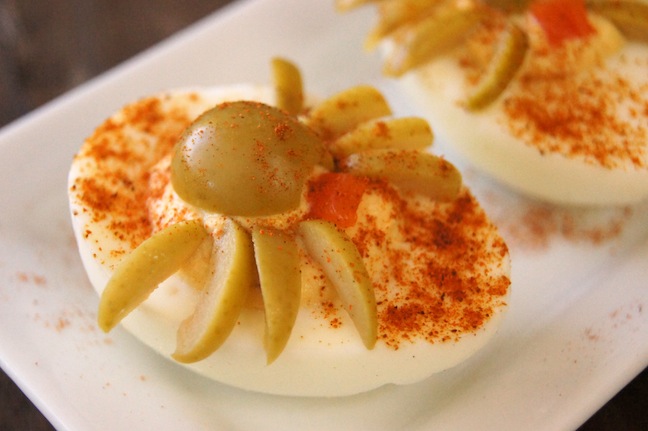 Spider Deviled Eggs