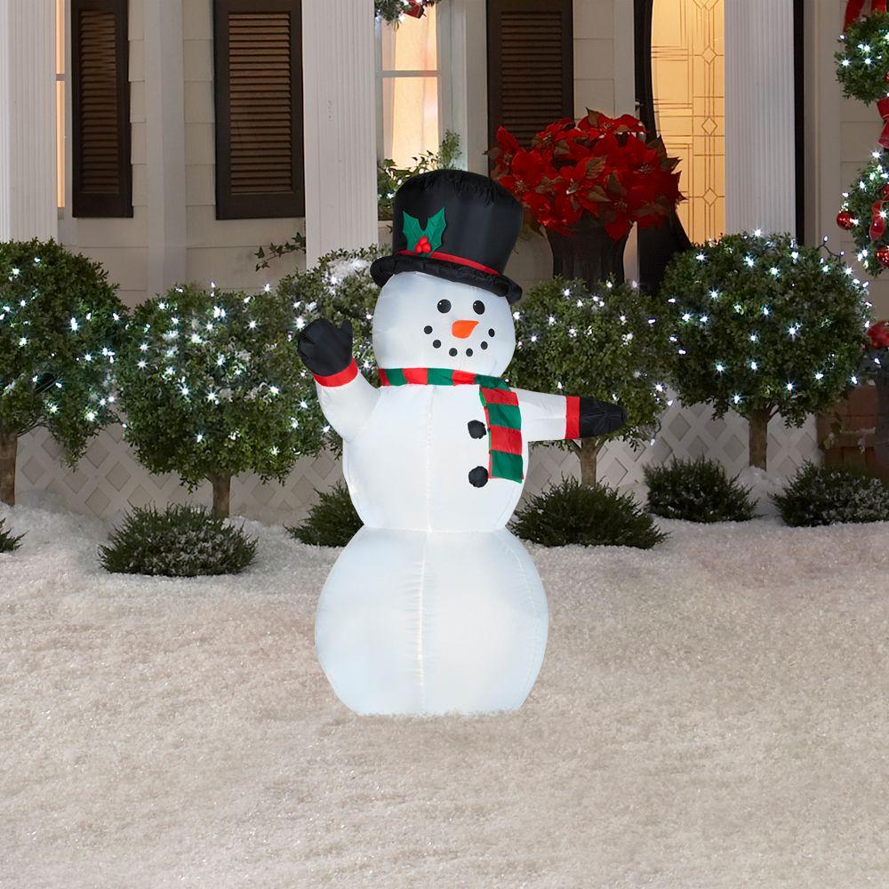 Airblown Lighted Outdoor Snowman