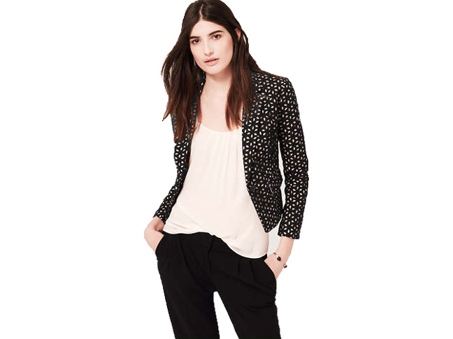 LOFT Floral Cotton Eyelet Jacket