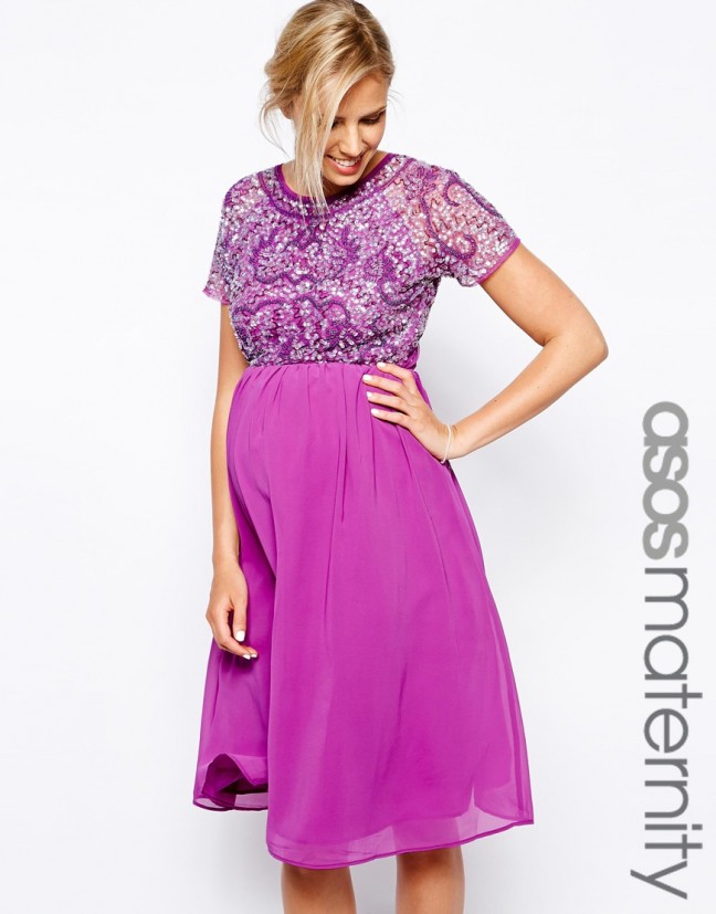 ASOS Maternity Embellished Midi Dress
