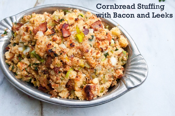 Cornbread Stuffing with Bacon and Leeks
