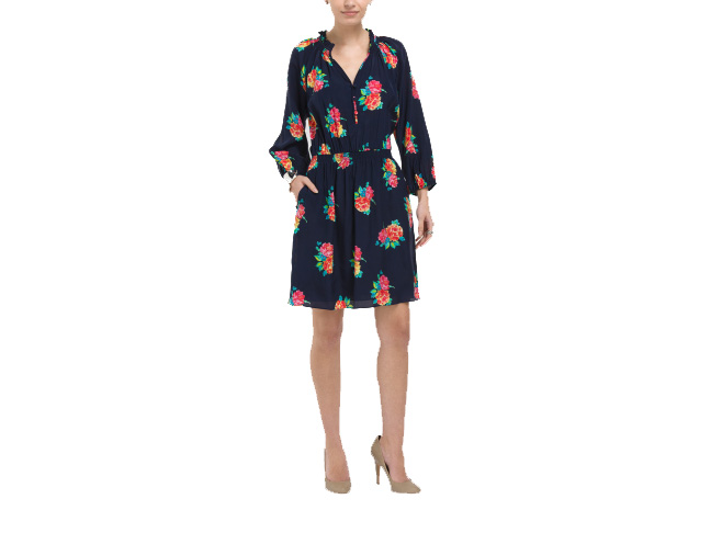 Shoshanna Silk Floral Print Shirt Dress