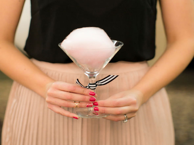 Cotton Candy in a Martini Glass