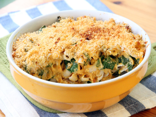 Swiss Chard Sweet Potato Mac and Cheese