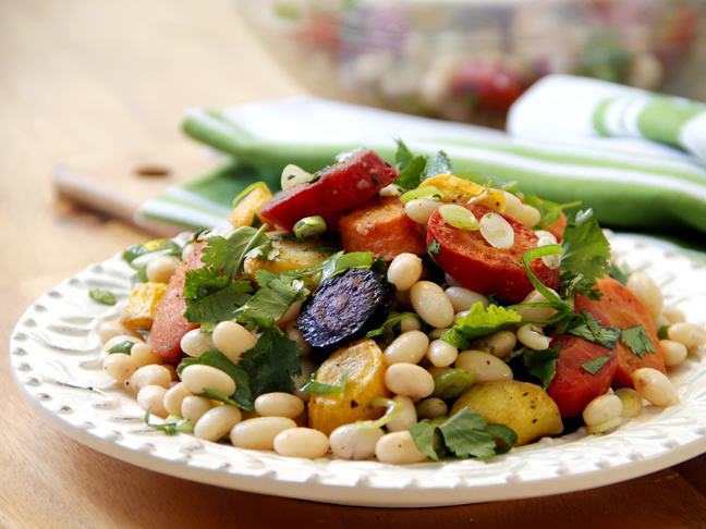 Rainbow Carrot Salad With White Beans