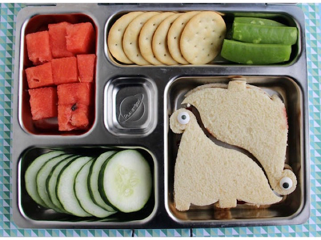 Dinosaur Shaped Sandwich Toddler Lunch