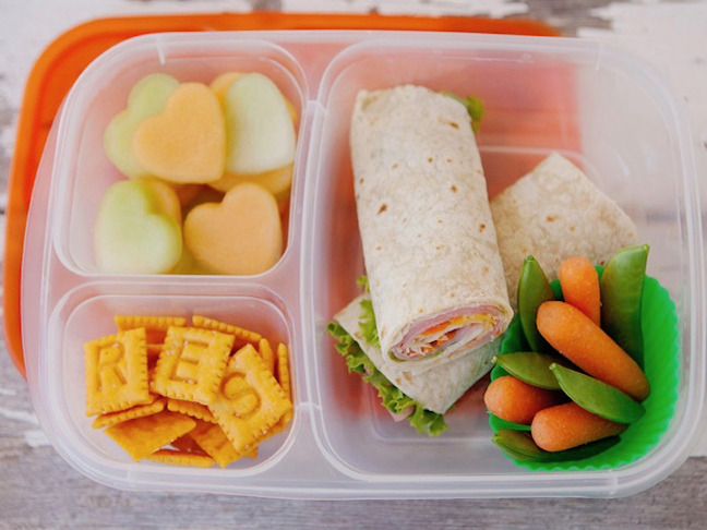 Tortilla Wrap Toddler Lunch With Alphabet Crackers