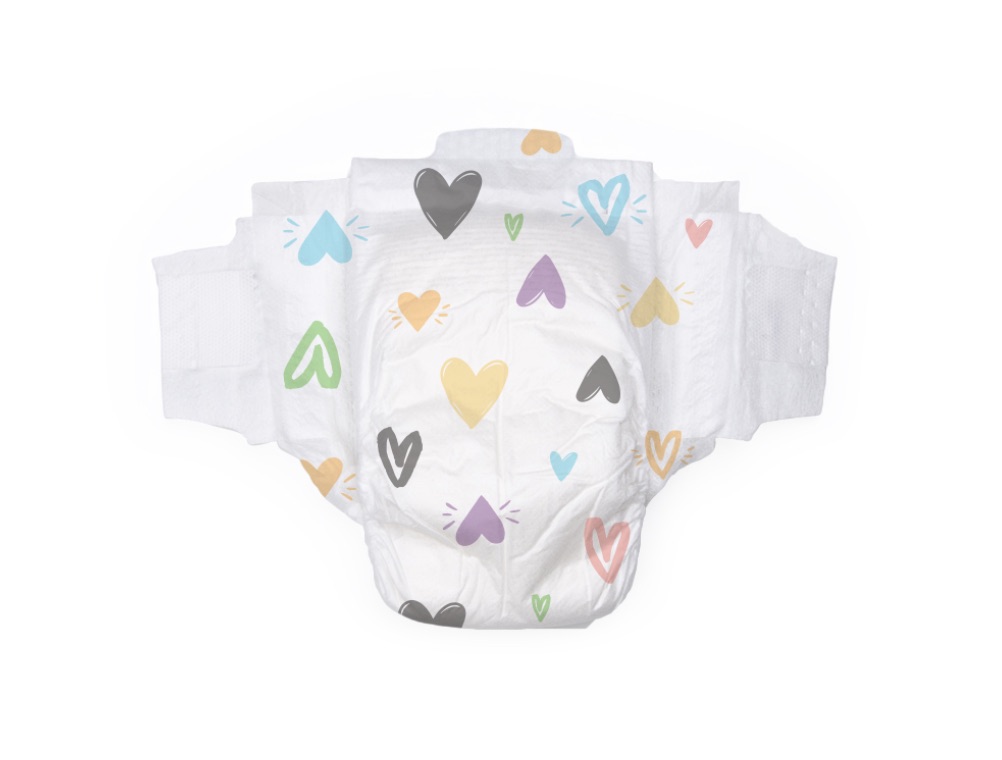 Heart & Floral Print Diapers