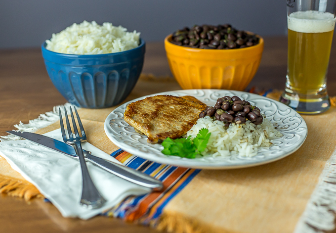 Beans, Rice, and Pork Chops