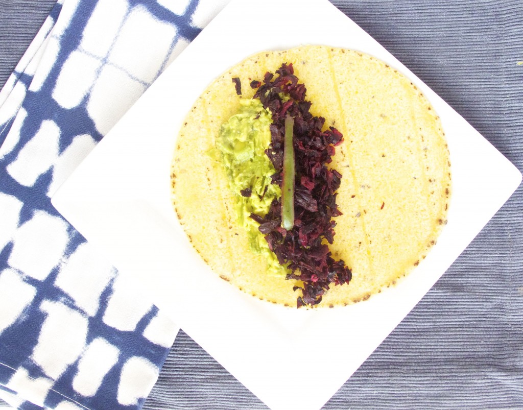 Avocado and Hibiscus Tacos