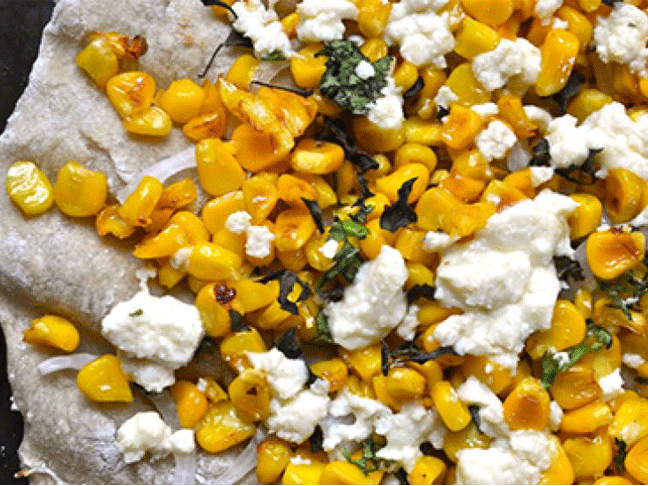 Corn and Cotija Cheese Pizza