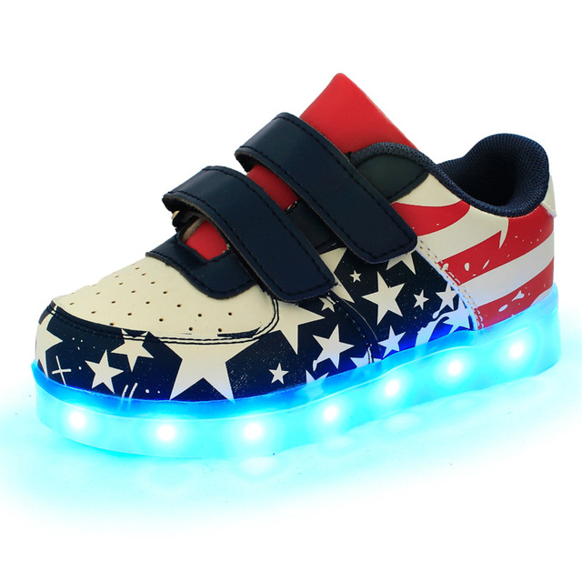 LED Stars and Stripes Shoes for Boys