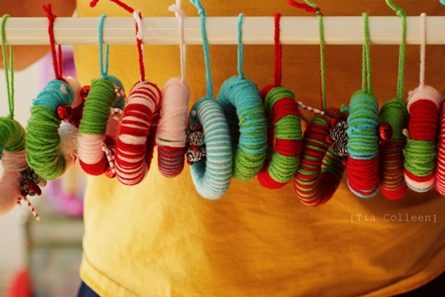 Yarn Wreath Ornaments