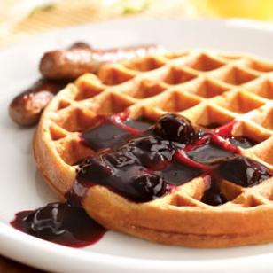 Waffles and Cherry Sauce