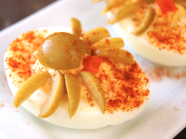 Spider Deviled Eggs