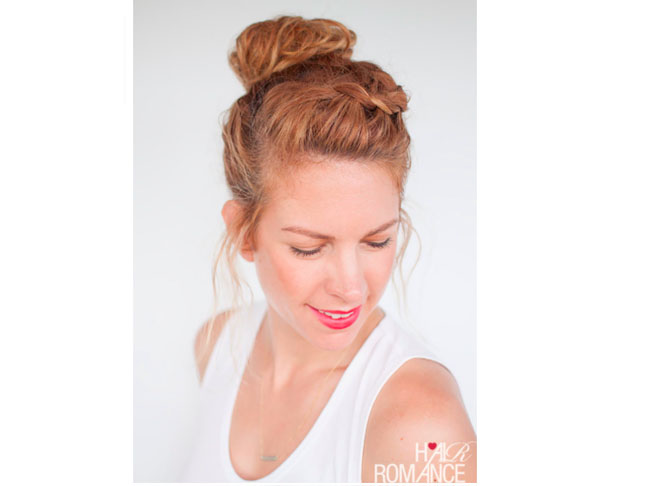 Curly Braided Top Knot