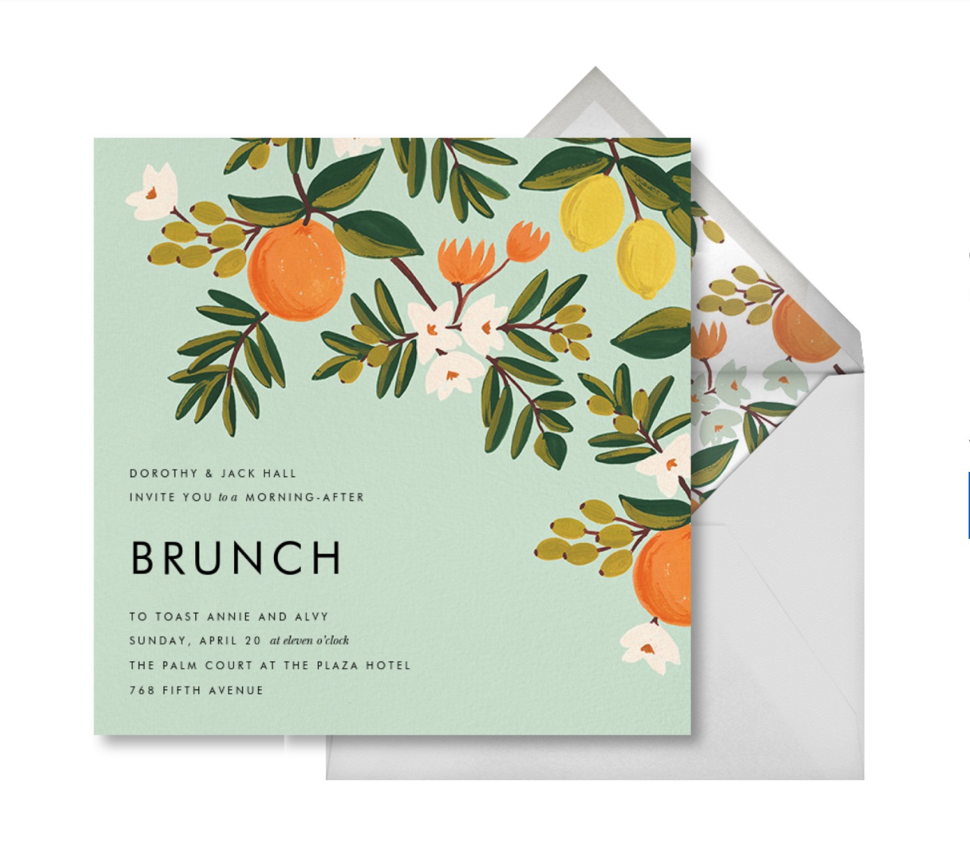 Citrus Orchard Digital Brunch Card