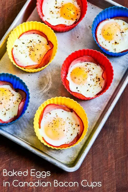 Baked Eggs in Canadian Bacon