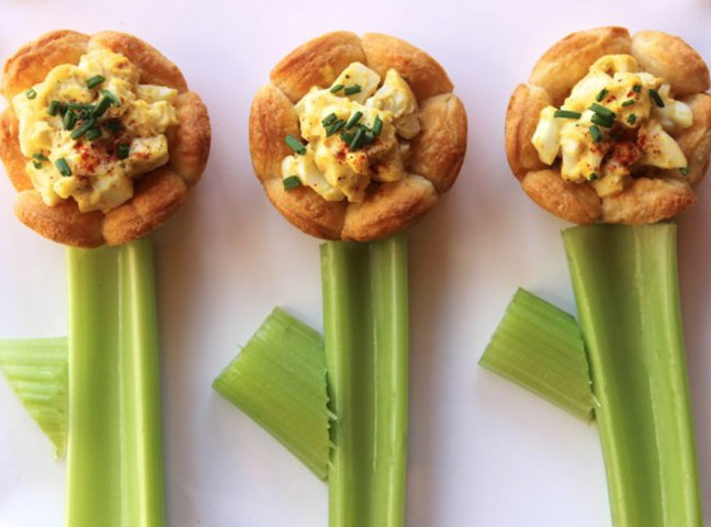 Spring Egg Salad Flower Cups