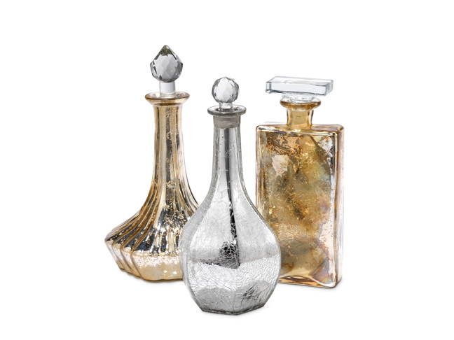 Mercury Glass Perfume Bottles