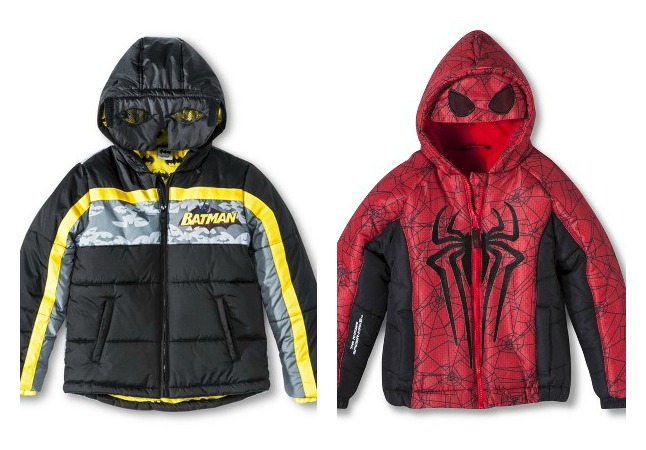 Batman and Spiderman Puffer Jackets