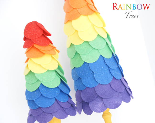 Rainbow Felt Trees