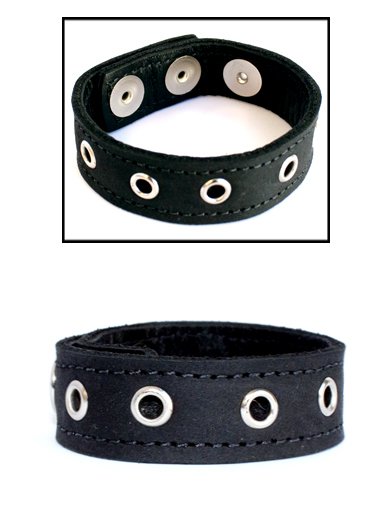 Black Leather Grommet C-Ring