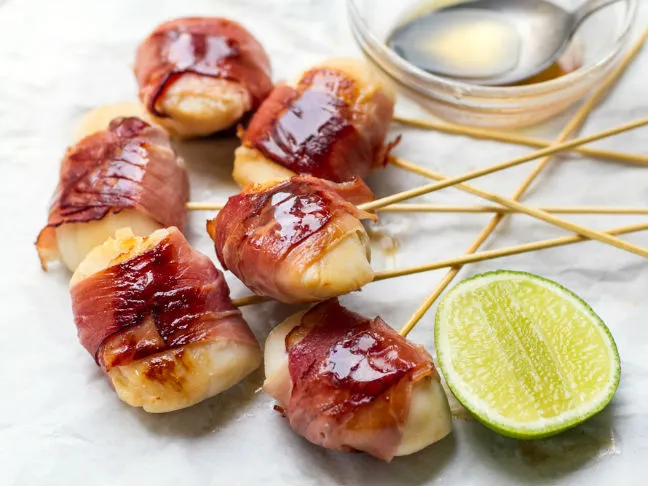 Scallop Lollipops With Prosciutto & Maple