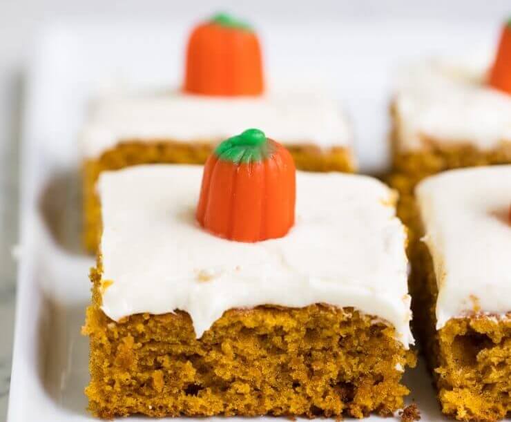 Pumpkin Bars With Cream Cheese Frosting