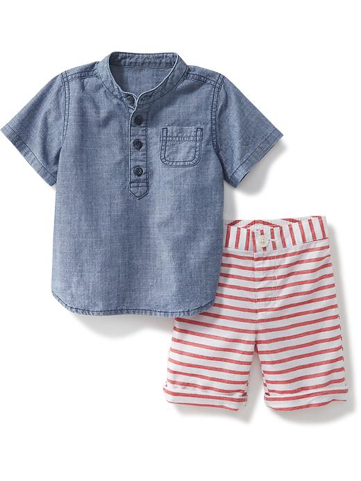 Chambray and Stripes Set for Boys