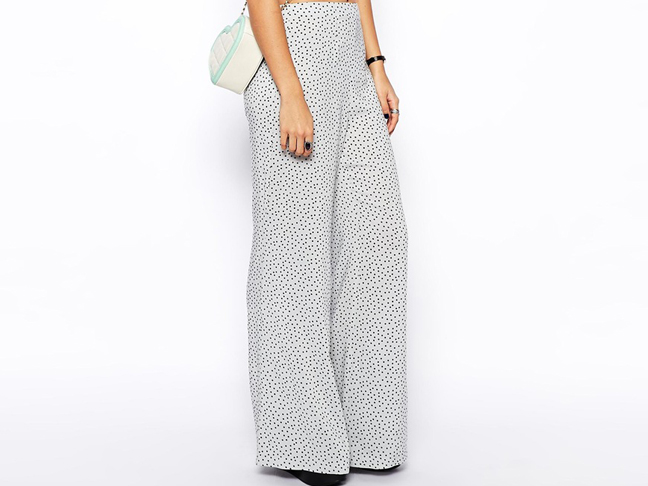 Reclaimed Vintage Wide Leg Pants In Spot