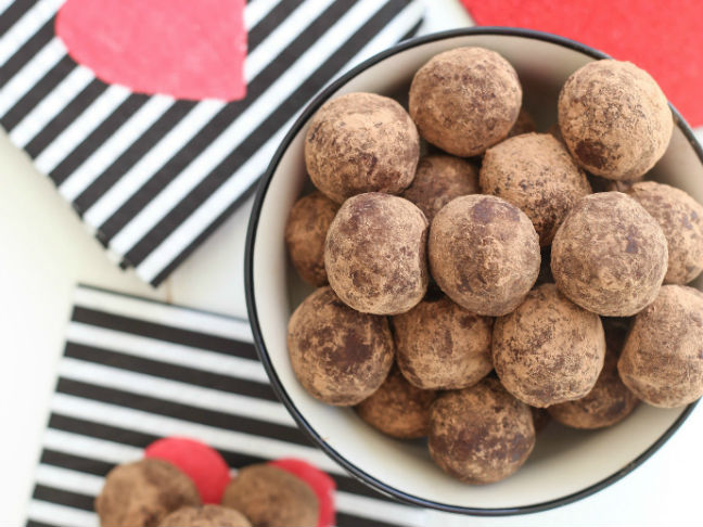 Healthy Peanut Butter and Jelly Chocolate Truffles